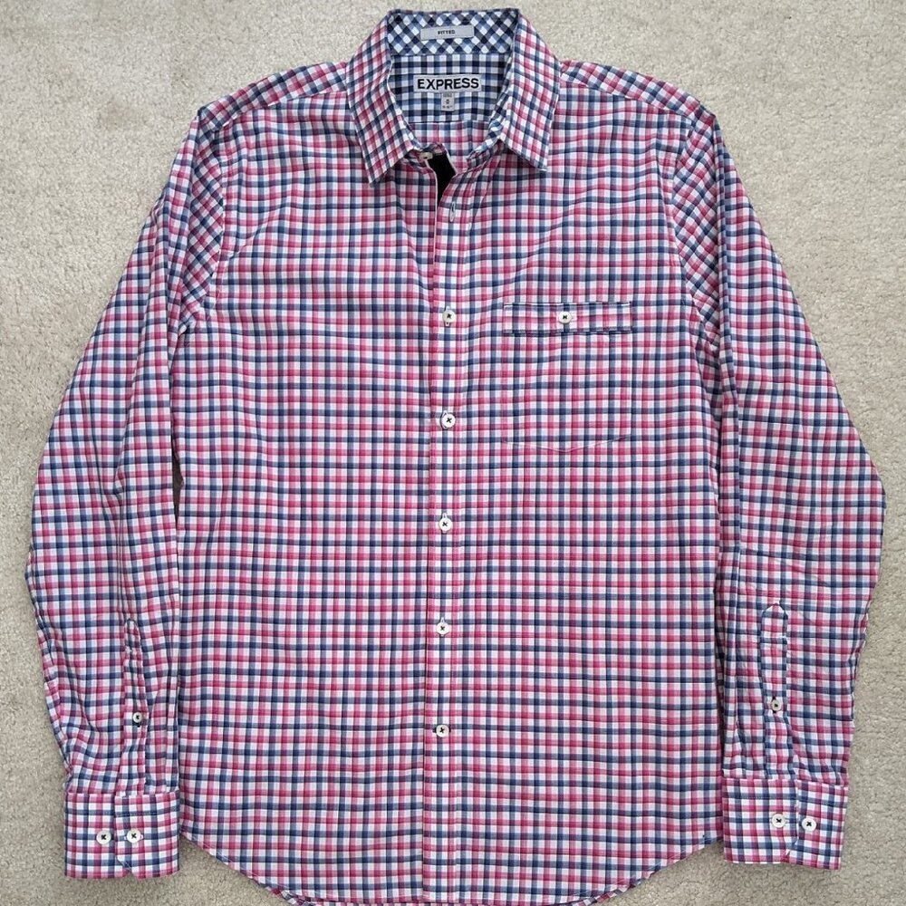 Express shirt size medium red white blue